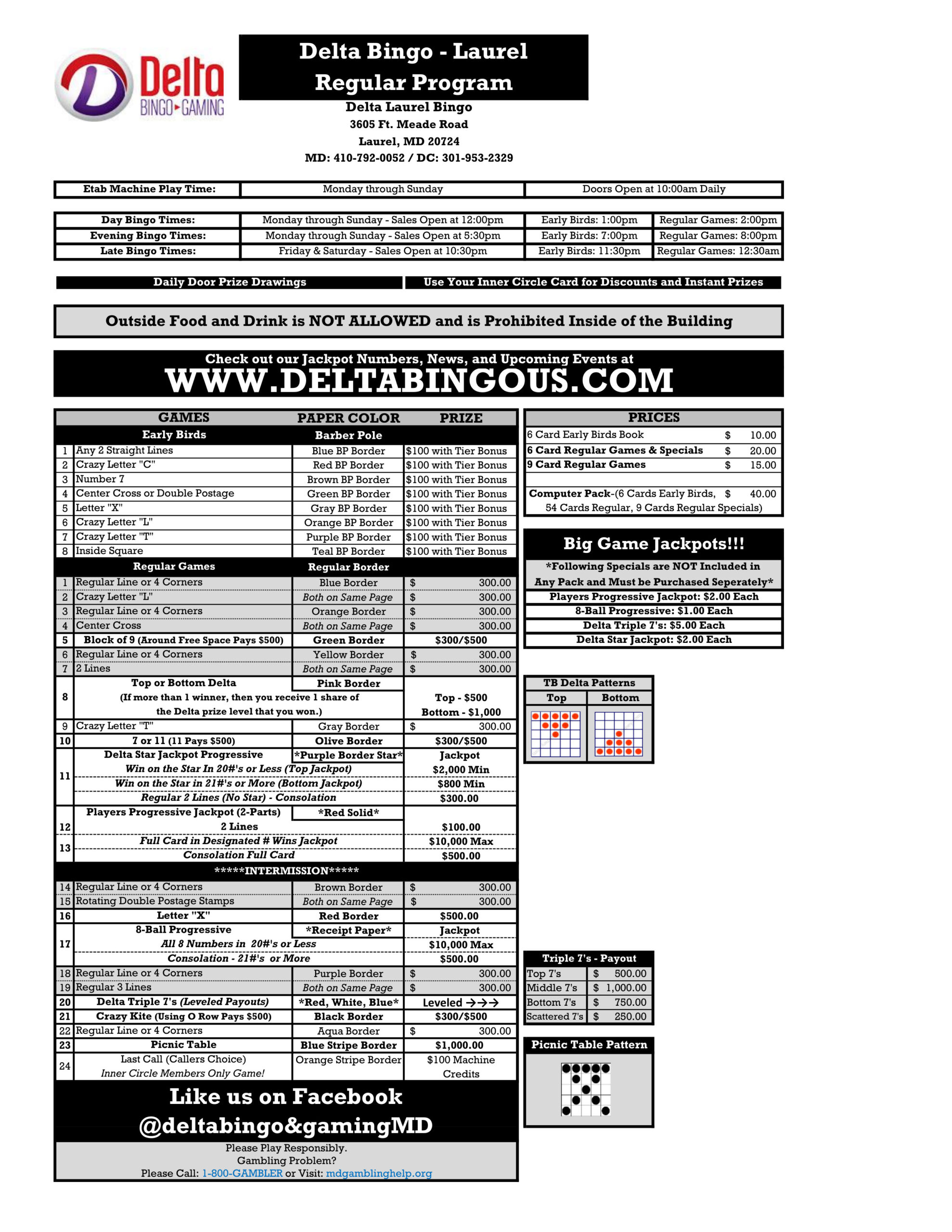 Laurel Bingo Pricing & Programs | Delta Bingo & Gaming US